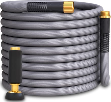 Niet-uitbreidbare tuinslang - Flexibele waterslang - Efficiënt tuin water geven - Knikvrij en statisch - 30 meter - Grijs