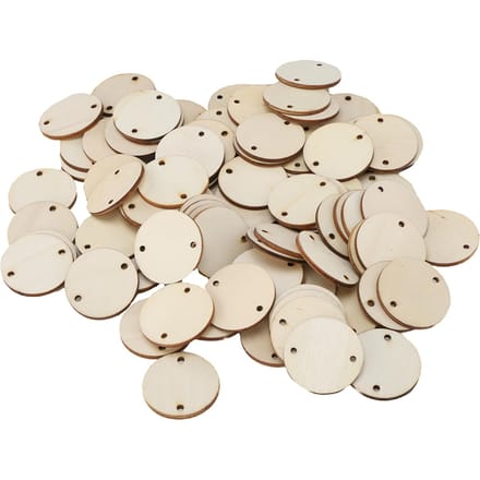 100 Stuks Houtsnippers DIY Ronde Blanco Hangers Huisdecoratie Handgemaakte Accessoires beige
