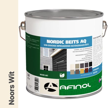 Afinol nordic beits AQ Noors wit - 2,5 liter
