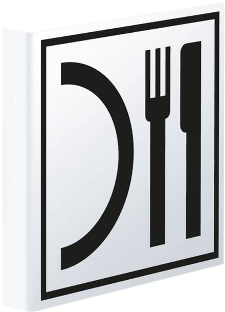 Haaks restaurant bord, 150 x 150 mm - kunststof