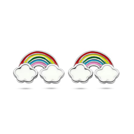 Zilver Gerhodineerd Oorknoppen Regenboog 1340387