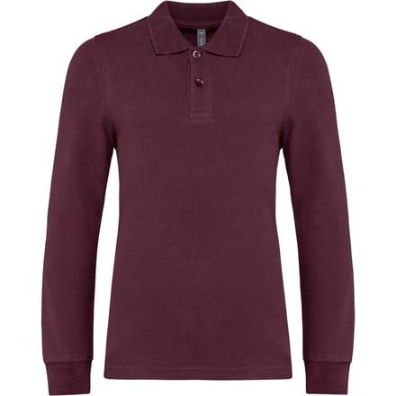 Kariban Kinderpolo lange mouwen K269 - Wine - 10/12 years (10/12 ans)