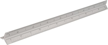 Silverline Professionele schaallat - aluminium - zes schaalverdelingen - 30 cm - lichtgewicht