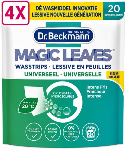 4 x Dr. Beckmann Magic Leaves Universeel - Wasstrips - Wasmiddeldoekjes