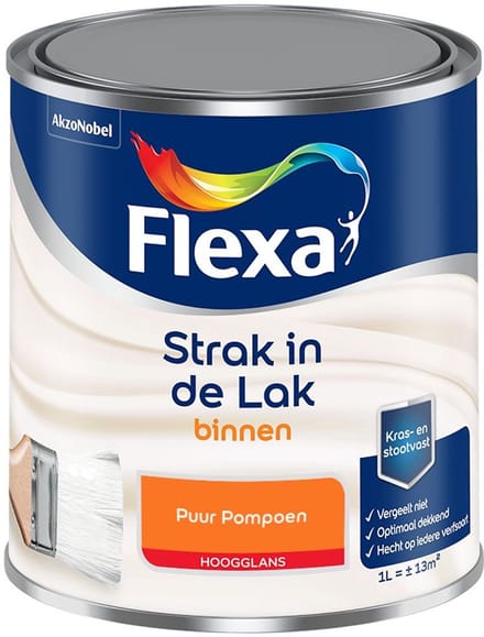Flexa - Strak In De Lak Binnenlak Hoogglans - Puur Pompoen - Mengverf - 1 L