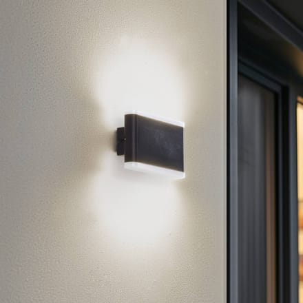 Lindby Smart LED buiten wandlamp Elvi, CCT, RGB, Tuya, IP54