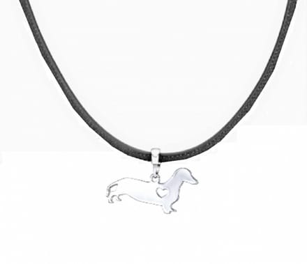 Ketting- Teckel -Zwartkoord - Charme Bijoux