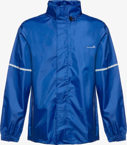 Mountain Peak dames/heren regenjas - Blauw - Met capuchon - Ritssluiting - Maat L