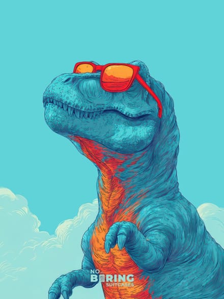 Kinderkoffer blauw - Dino - Blauw
