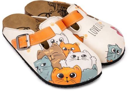 Goby – Love Cats Dames Clogs – Vegan – Handmade – Maat 41