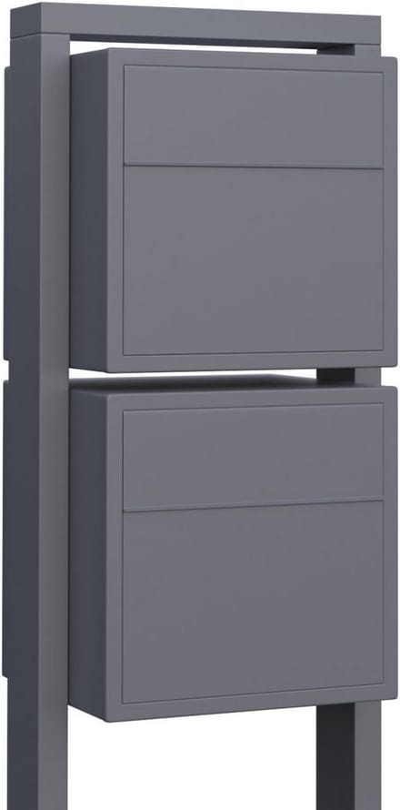 Design Vrijstaande Brievenbus Tweezijdig Grijs Metallic Hoge Capaciteit