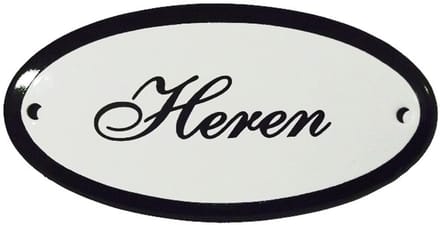 Emaille deurbord 'Heren' ovaal