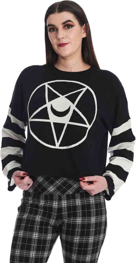Banned - Moloch Pentagram Jumper - L - Zwart