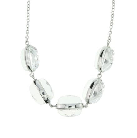 Behave® Ketting zilverkleur met transparante kralen 40 cm