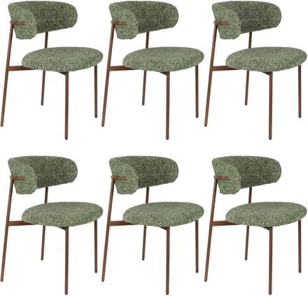 Housecraft Living Claes Eetkamerstoelen Gemêleerd Groen - Set van 6