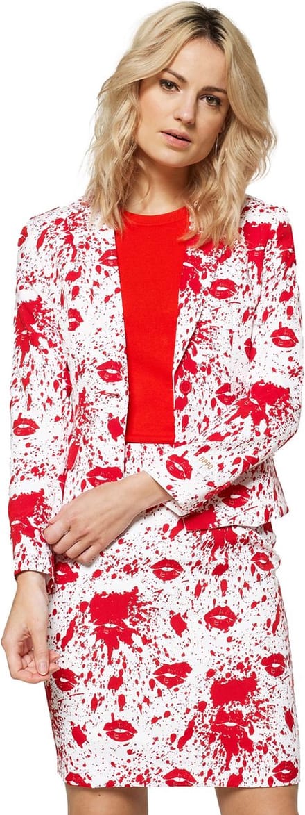 OppoSuits Scary Sherry - Vrouwen Pak - Halloween Kostuum - Wit - Carnavalskleding - Horror Pak - Maat 40