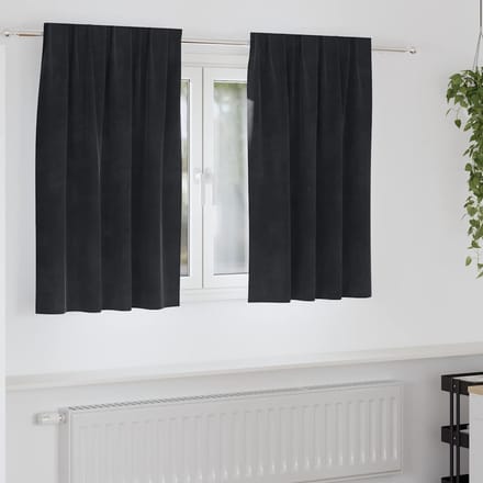 vidaXL - Gordijnen - 2 - st - Zwart - 140 - x - 140 - cm - fluweel