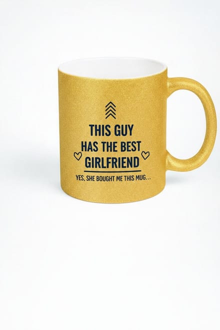 Gouden Glitter Mok 'Deze Gast Heeft De Beste Vriendin' - Grappig Cadeau voor Vriend