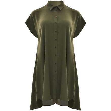 Midi Chemise Jurk in Crêpe Dames Mat Fashion