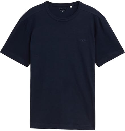 Tom Tailor - Basic T-shirt van katoen - Maat M - sky captain blue