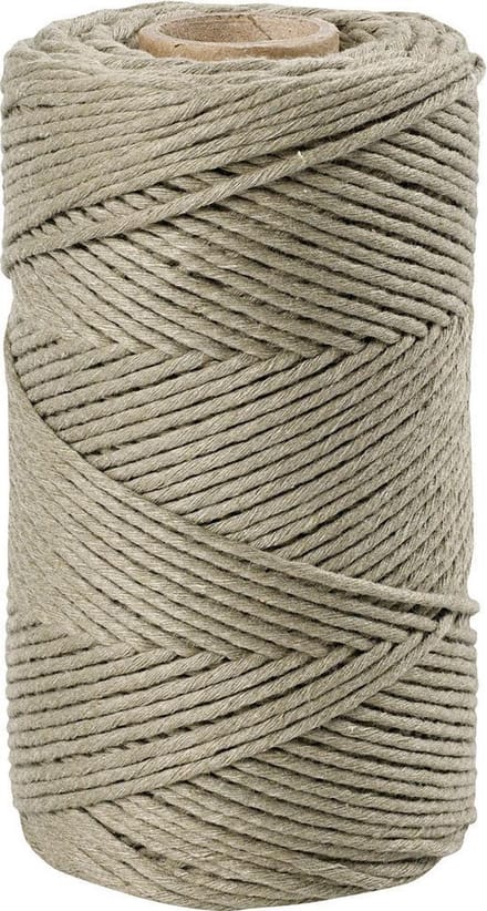 Macramé koord. mosgroen. L: 198 m. d: 2 mm. 330 gr - 1 rol