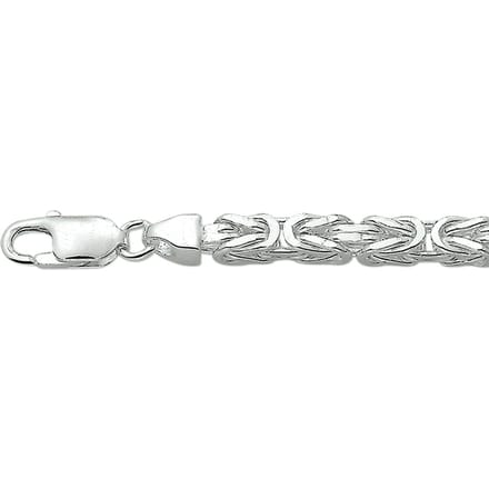 Juwelier Emo - Vierkante Koningsarmband 925 Gerhodineerd 3.0mm breed - 18cm