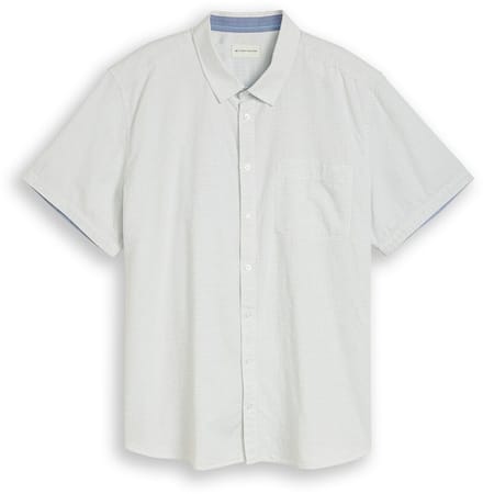 Tom Tailor - Plus Size - Regular Fit katoenen shirt met korte mouwen - Maat 2XL - gardenia white dot structure