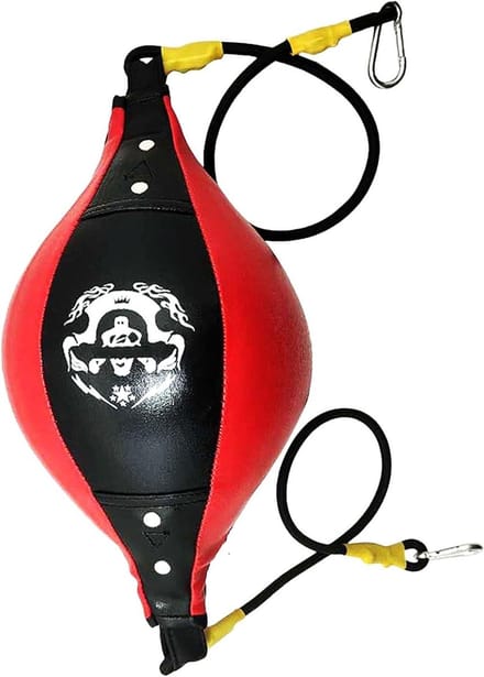 Speed Bag Bokszak - Bokszak Bal - Snelheidstraining Boksen - Ruitstructuur Ontwerp - 38 x 18 cm - Zwart Rood