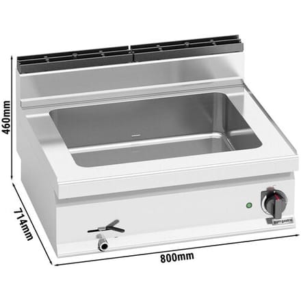 GGM Gastro Elektrische bain-marie - 2x GN 1/1 - 2,4 kW - met aftapkraan zilver