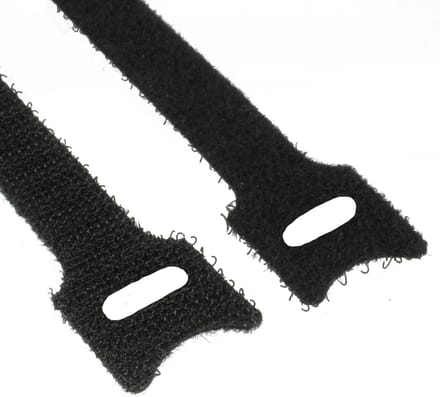 Klittenband kabelbinders 200 x 12mm / zwart (10 stuks)