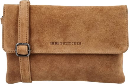 Hide & Stitches Brazos Schoudertas - Clutch - Crossbody - Suede - Leer - Leren Dames Tas - Camel