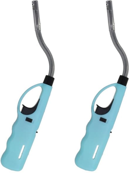 Flame Classics - BBQ/keuken/gas/haard aansteker - 5x - blauw - 27 cm