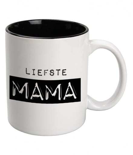 Mok met tekst | Liefste mama | Kleur: Zwart wit