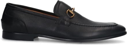 Manfield - Heren - Zwarte leren loafers - Maat 41