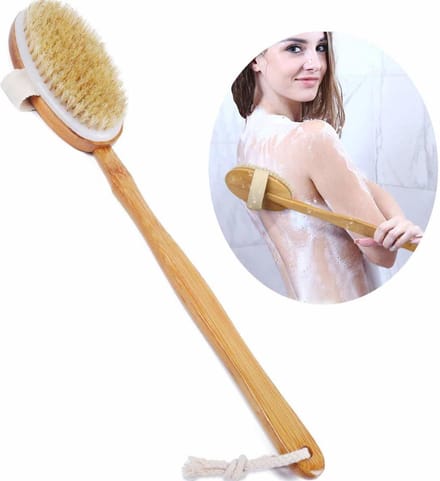 Rugborstel met verwisselbare borstelkoppen | 43 cm | Bamboe