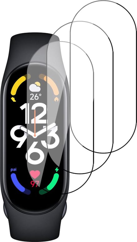 Screenprotector geschikt voor Xiaomi Mi Band 7 - PET Glasfolie Full Screen Protector - 3 Stuks
