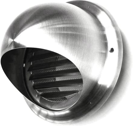 Paneir Airdesigns - Bolrooster Ø 100 mm - vaste lamellen - geborsteld RVS