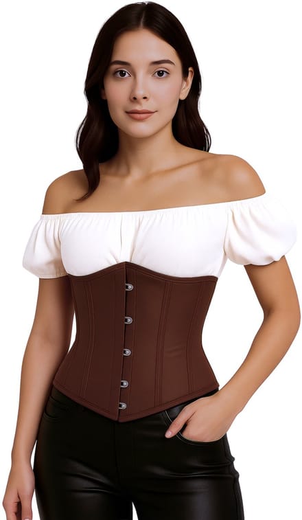 Fiestas Guirca – Verkleedkleding – Korset – Piraat/Steampunk – Bruin – Dames - S