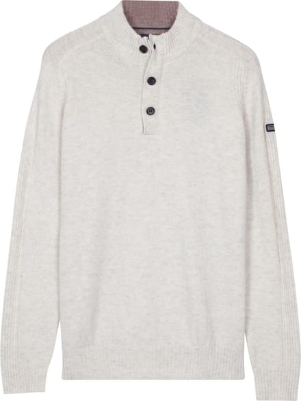 Baileys – Heren – Gebreide trui – Wollen – Pullover – Regular fit – Licht beige – 520095-825