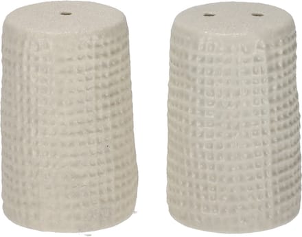 JENS Living Wafel Peper & Zout Set - Keramiek - Steengrijs