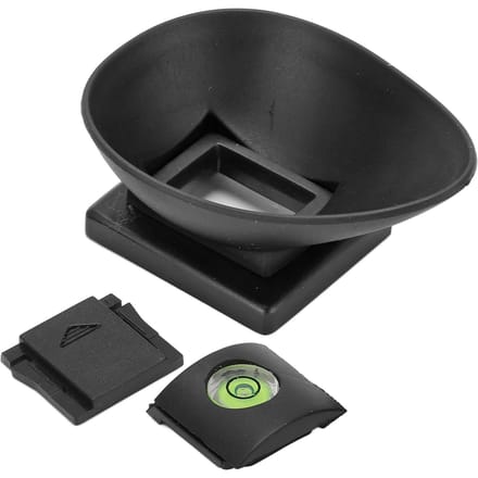 22mm Rubberen Oogschelp met Top Cold Shoe Cover Waterpas voor 5D2 5D 6D Camera black
