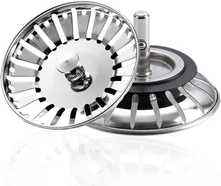2 Stuks Spoelbakzeef met Plug 78mm RVS Keuken Afvoer Verstopping Voorkomen