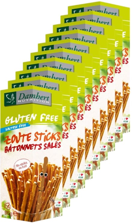Damhert | Glutenvrij | Zoute Sticks | 10 stuks | 10 x 95 g