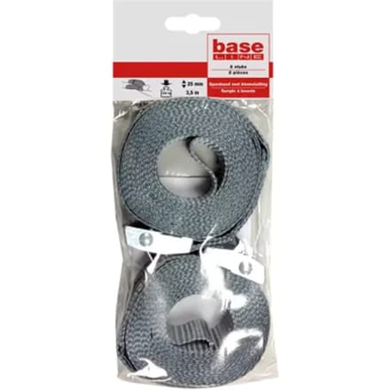 Baseline Set Sjorbanden Met Klemsluiting - 3,5mx25mm - 125kg - 2 Stuks