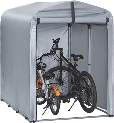 KAD® Fietsenstalling - Fietsberging - Fietsenhok - Zilver - 176cm x 176cm x 163cm