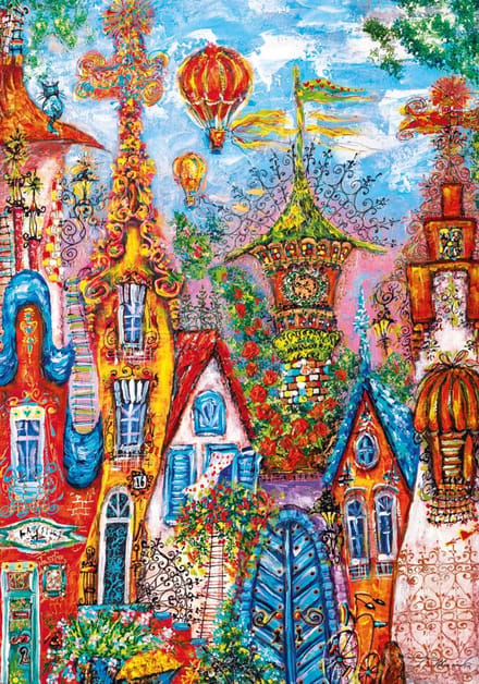 Heye puzzel Blue Gate 500 stukjes - Charming Village puzzel.