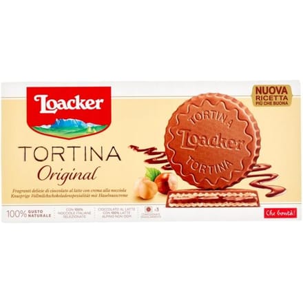 Biscuits Sablés, Gaufrettes au Chocolat, Loacker Original 63 g, Italien