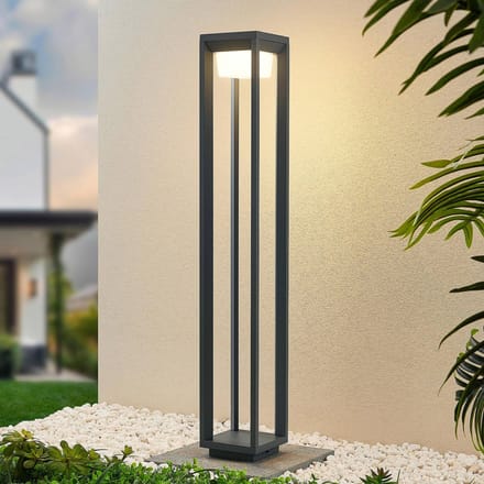 Prios LED tuinpadverlichting Gamion, 90 cm, antraciet, metaal, IP54