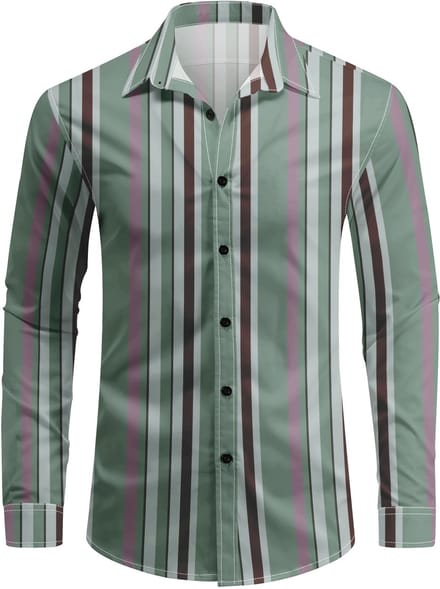 ALLTHEMEN Heren casual overhemd - Gestreept - M