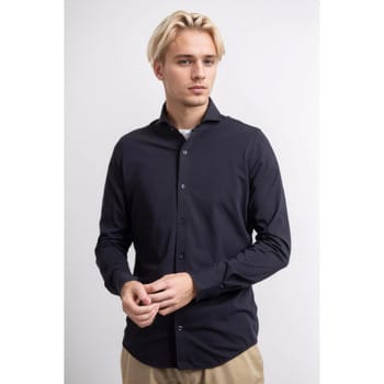 Suitable Sorona Overhemd Donkerblauw (navy) - Maat 43 - Heren - Overhemden Formeel